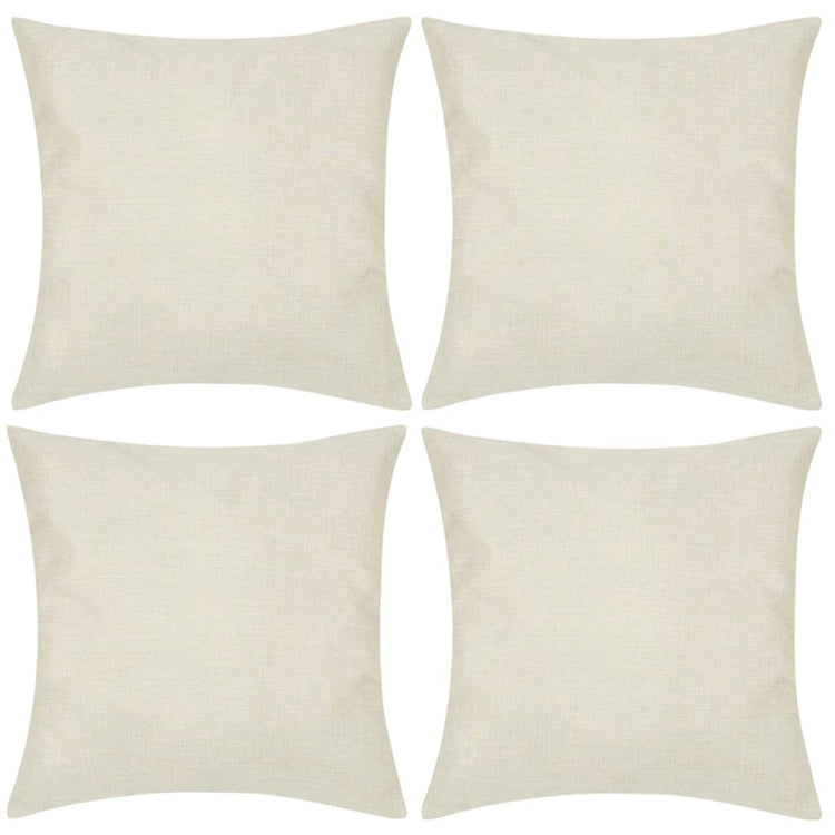 Vidaxl -Kissenabdeckung Leinen -Look 80 x 80 cm Beige 4 Teile