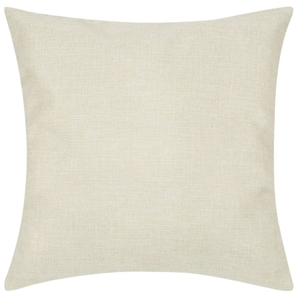 Vidaxl -Kissenabdeckung Leinen -Look 80 x 80 cm Beige 4 Teile