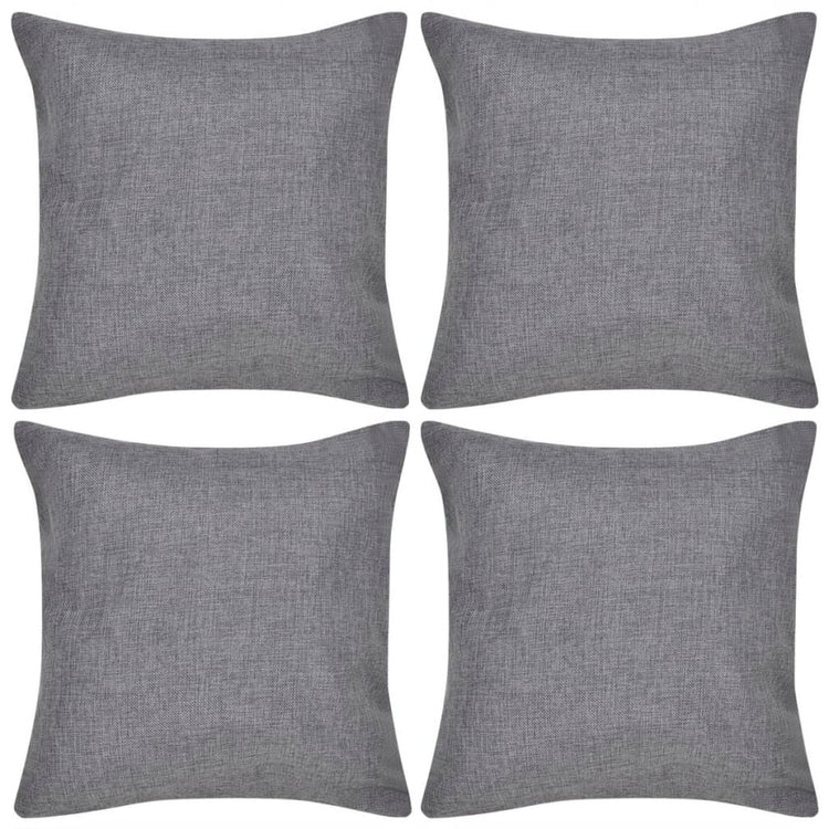 Vidaxl -Kissenabdeckung Leinen -Look 40 x 40 cm Anthrazit 4 Teile