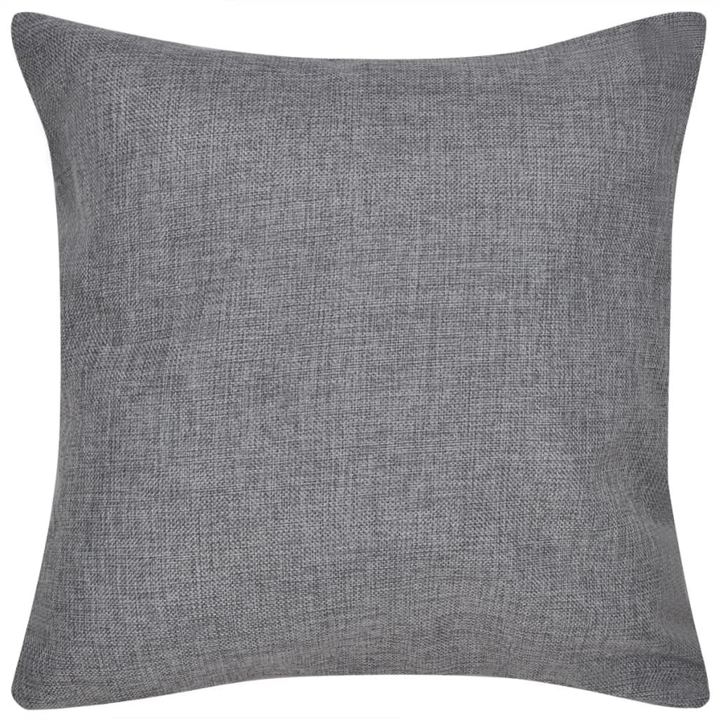 Vidaxl -Kissenabdeckung Leinen -Look 40 x 40 cm Anthrazit 4 Teile