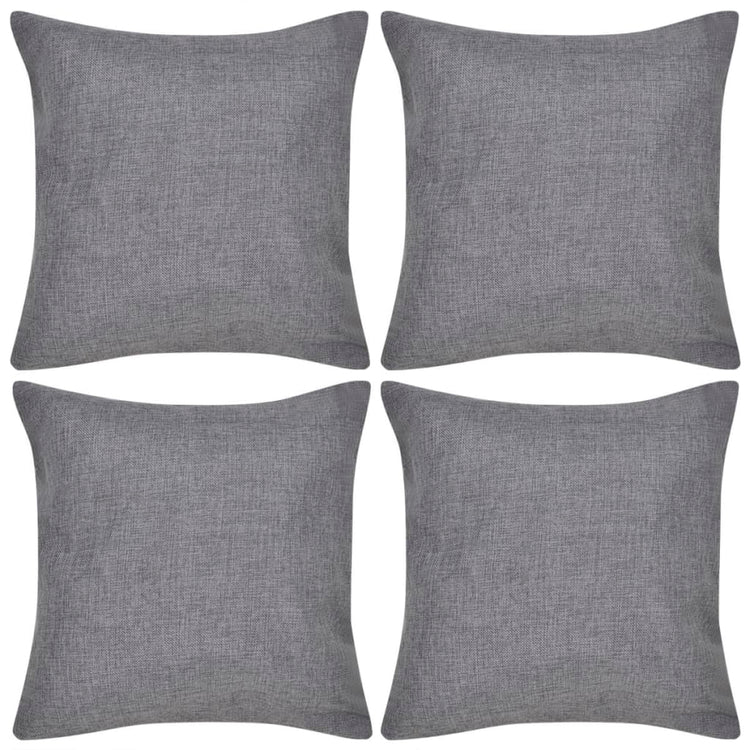 Vidaxl -Kissenbezüge Leinen Look 50 x 50 cm Anthrazit 4 Teile