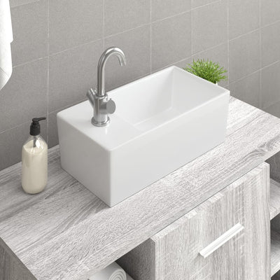 VIDAXL WASHBAIN 48X25X15 CM Keramik Weiß