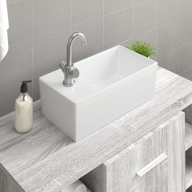 VIDAXL WASHBAIN 48X25X15 CM Keramik Weiß