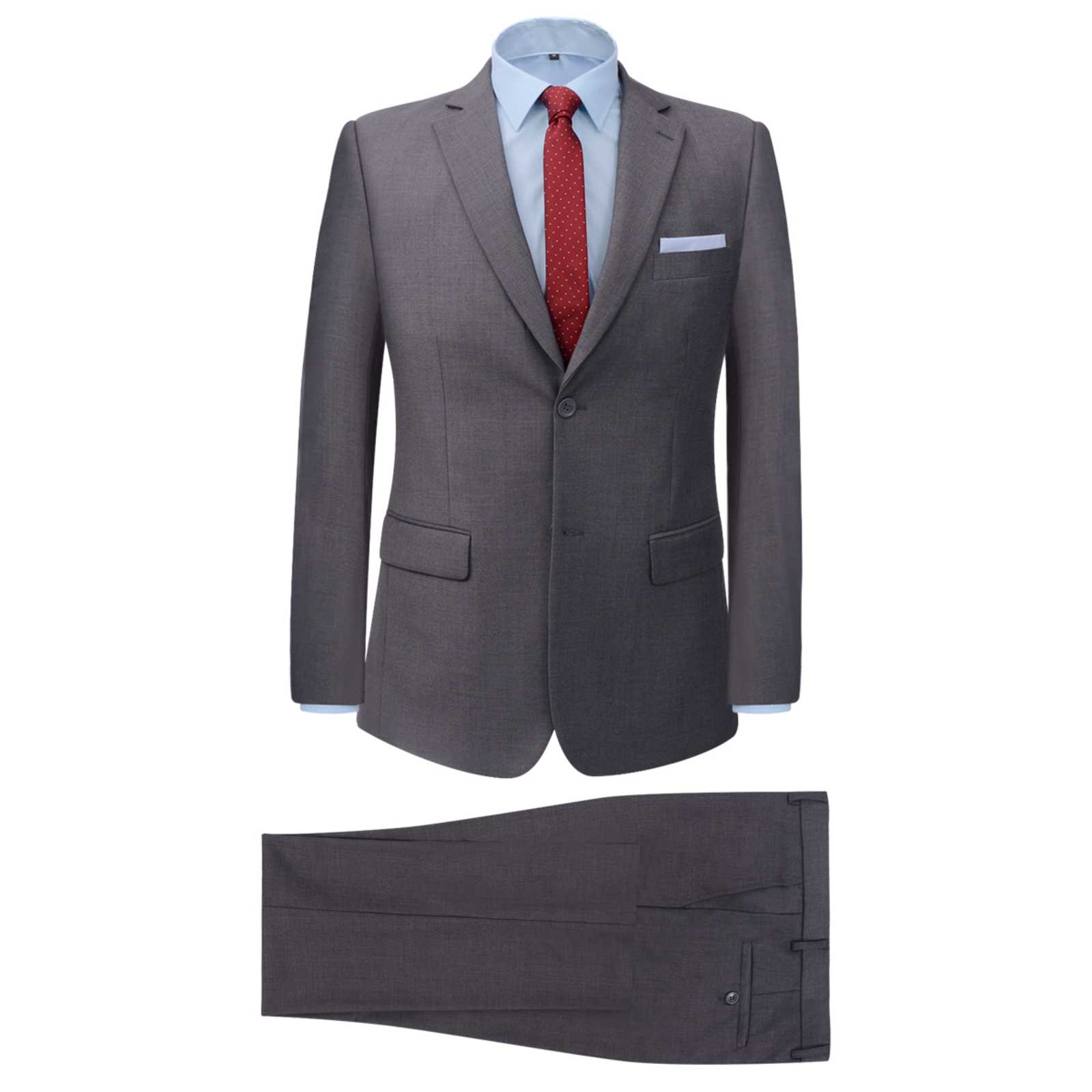 VidaXL Herren zweiteiliger Anzug grau 50 Polyester