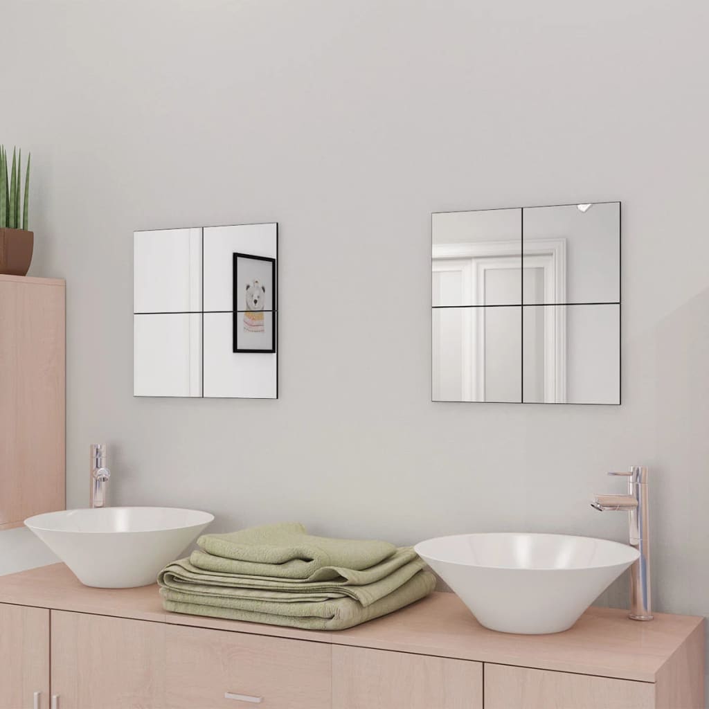 Vidaxl Mirror Tiles Frameless 8 St 20,5 cm Glas