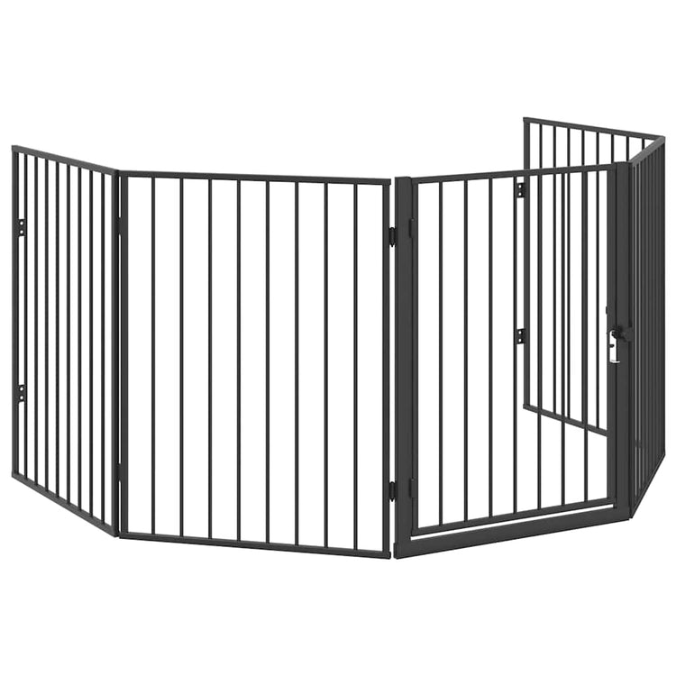 Vidaxl Kaminzaunstahl schwarz