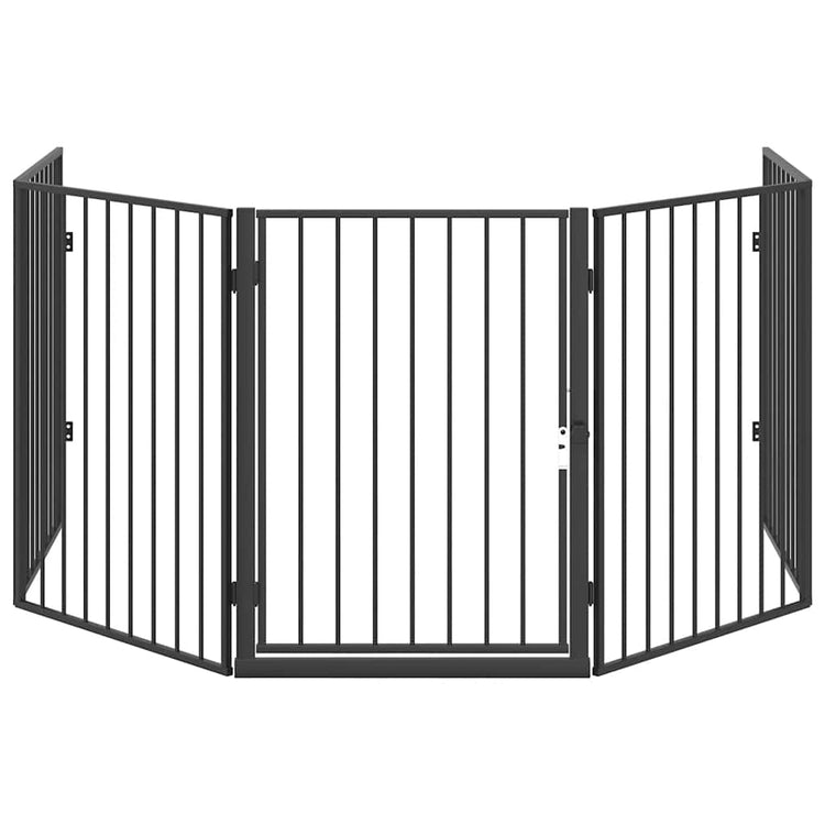 Vidaxl Kaminzaunstahl schwarz