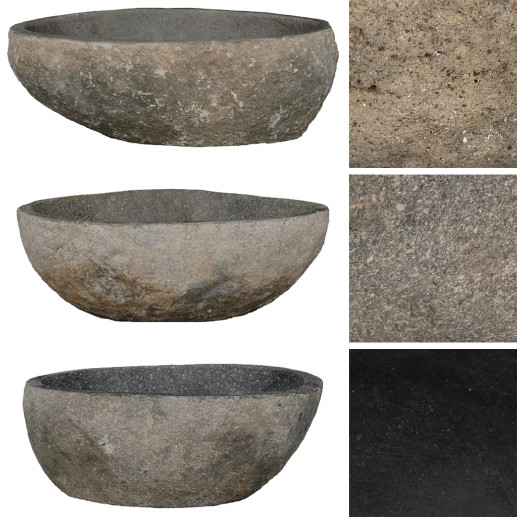 VIDAXL WASHBAIN OVAL (29-38) x (24-31) CM River Stone