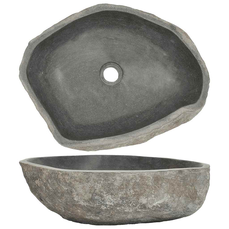VIDAXL WASHBAIN OVAL (45-53) x (34-41) CM-Flussstein