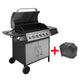Vidaxxl Gasgrill 6+1 Kochzone Schwarz und Silber