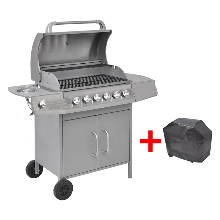 Vidaxl Gasbarbecue 6+1 Kochzone Silber