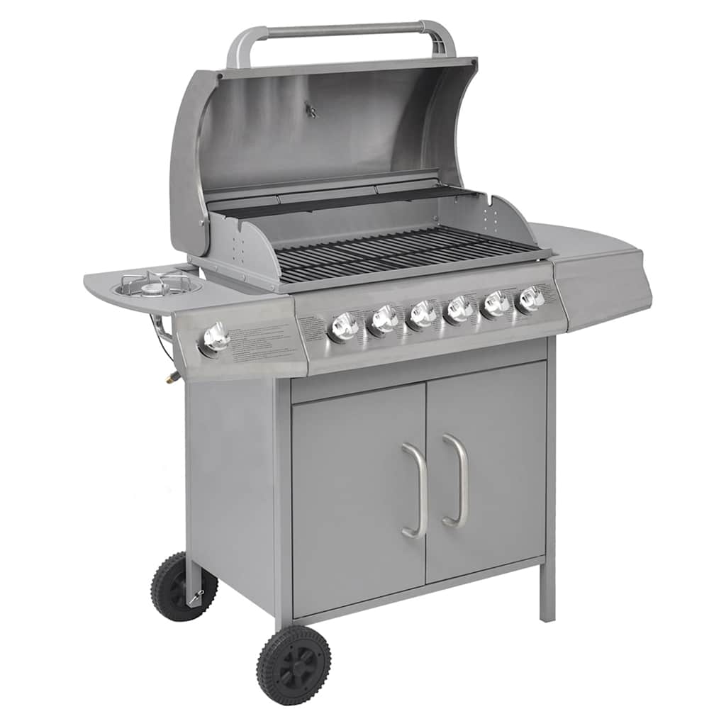 Vidaxl Gasbarbecue 6+1 Kochzone Silber