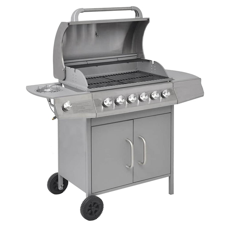 Vidaxl Gasbarbecue 6+1 Kochzone Silber