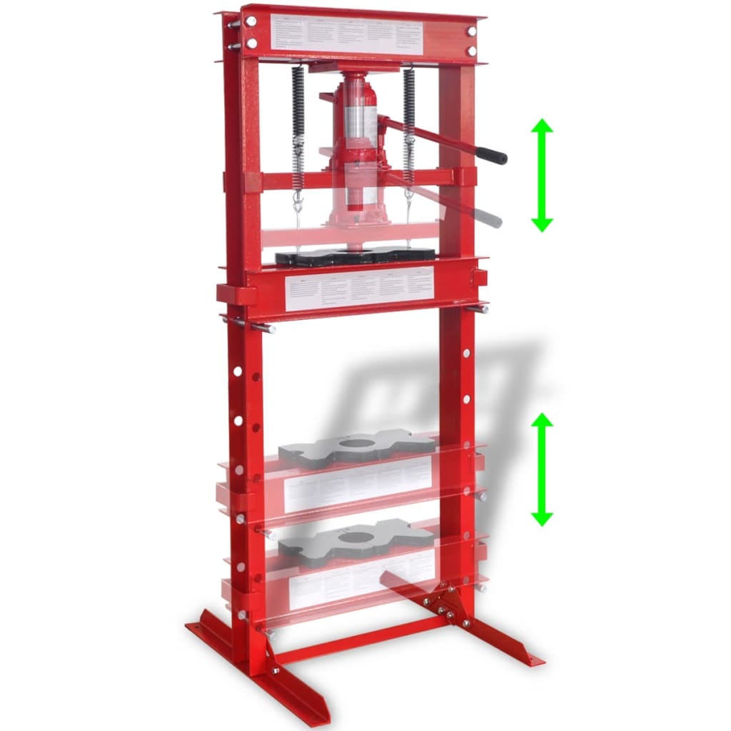 Vidaxl Workplace Press 20 Tonnen Rot