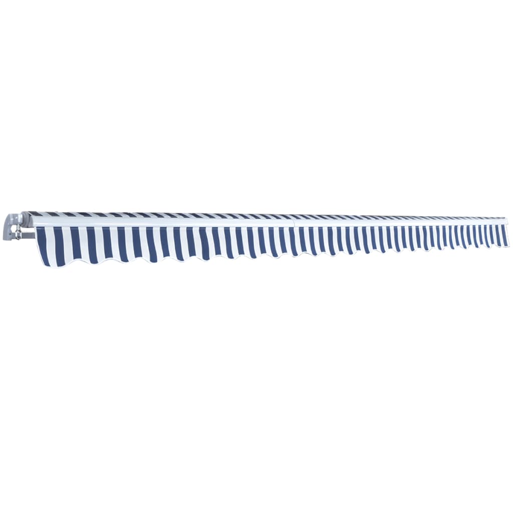Vidaxl Luifel manuell ausziehbar 500 cm blau und weiß