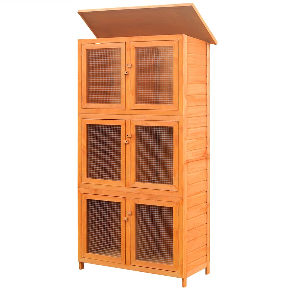Vidaxl Tierkäfig 6 Zimmer Holz