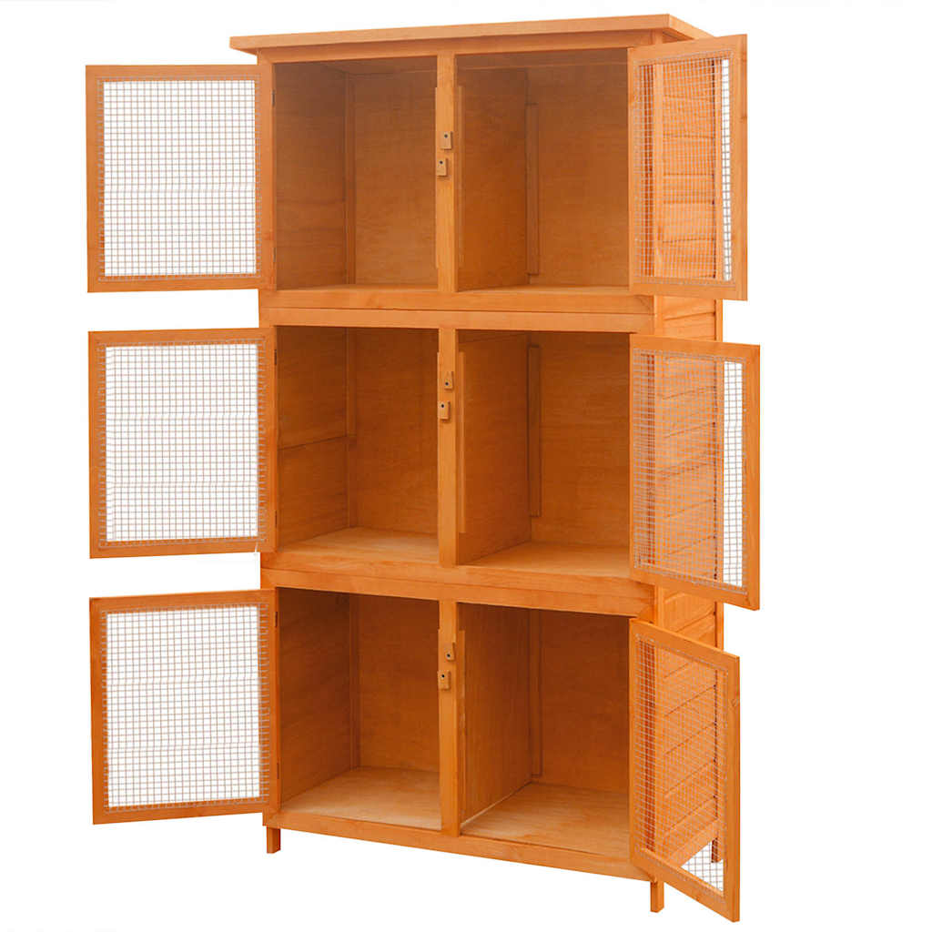 Vidaxl Tierkäfig 6 Zimmer Holz