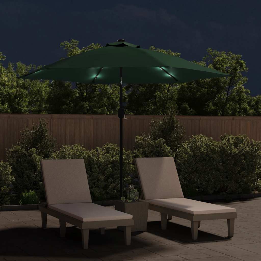 Vidaxl schwimmend Parasol mit LED 3,5 m grün