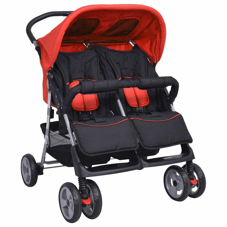 Vidaxl Twin Car Steel Rot und Schwarz