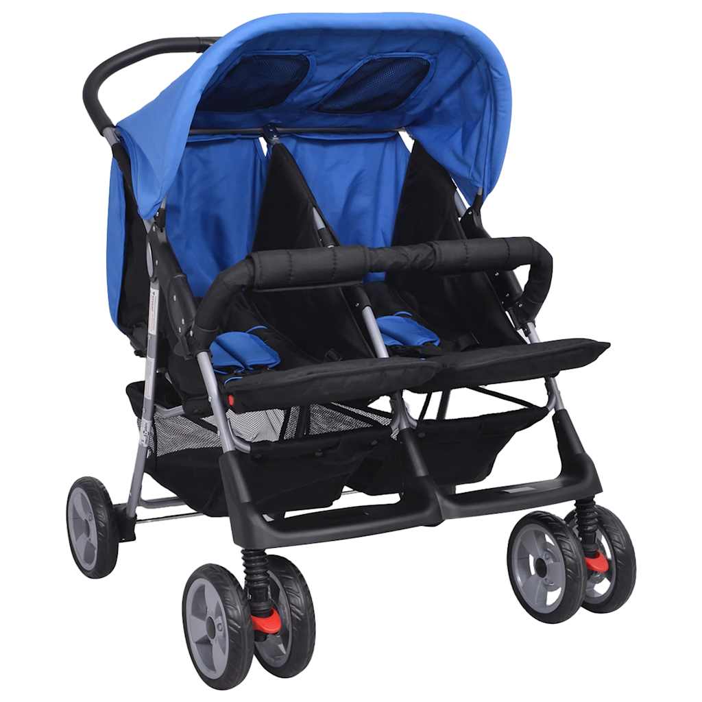 Vidaxl Twin Car Steel Rot und Schwarz
