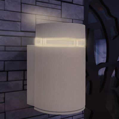 Vidaxl -Wandlampe für Außenhemisphäre grauer Aluminium