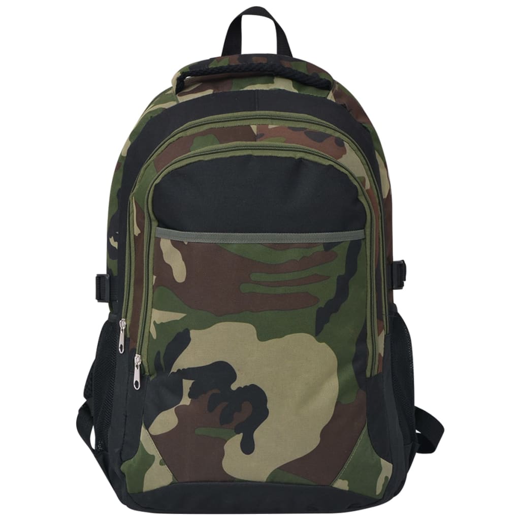 Vidaxl -Rucksack für die Schule 40 l Schwarz und Tarnung