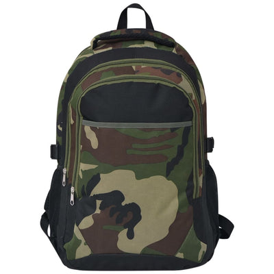 Vidaxl -Rucksack für die Schule 40 l Schwarz und Tarnung