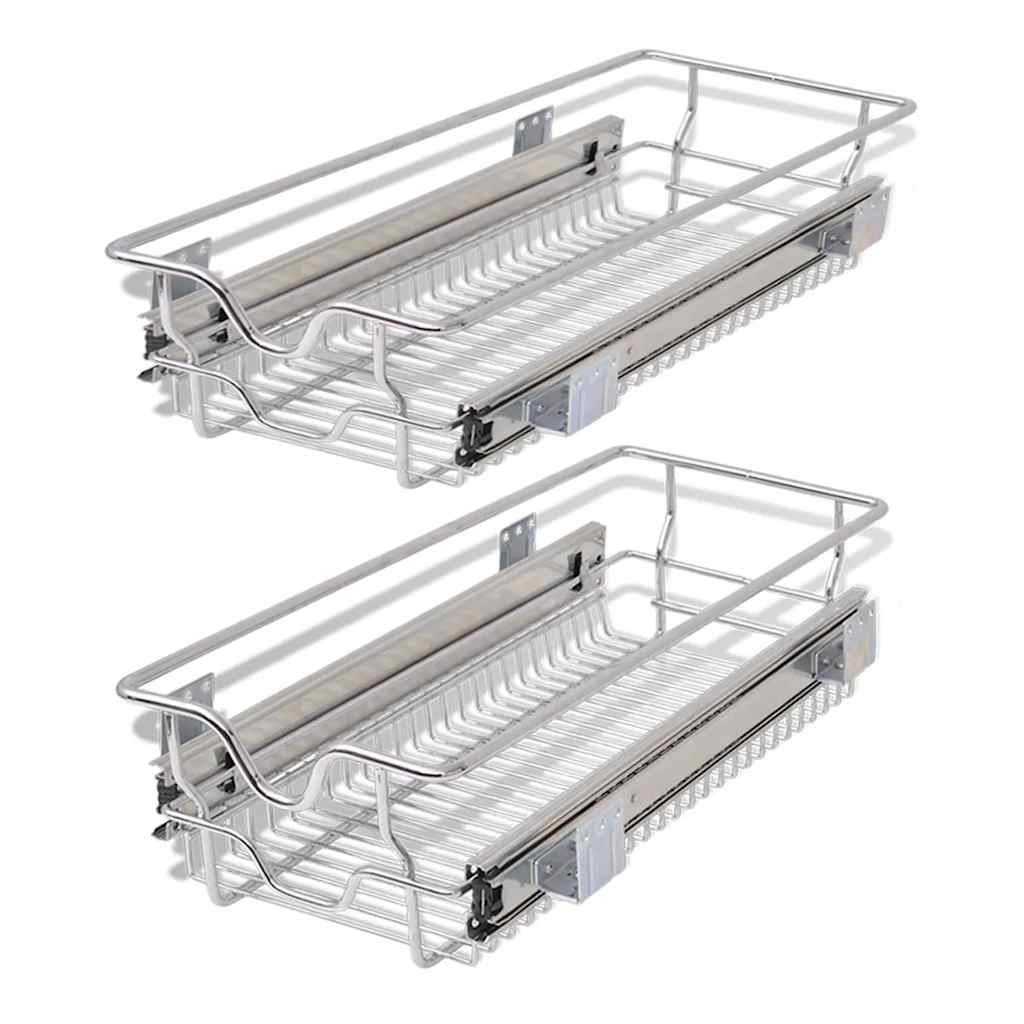 Vidaxl Drahtkörbe erstreckt sich 2 ST 300 mm silberfarben
