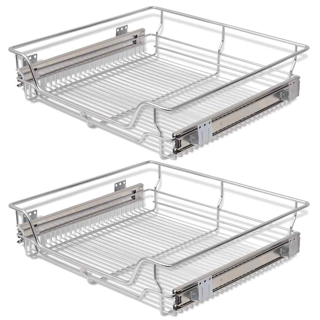 Vidaxl Drahtkörbe verlängert 2 PCs 600 mm silberfarben