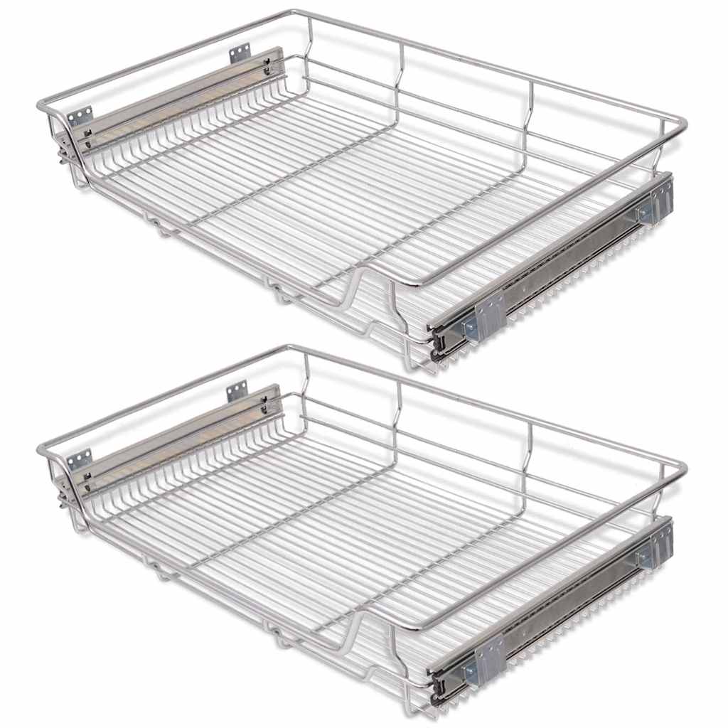 Vidaxl Drahtkörbe verlängert 2 PCs 800 mm silberfarben