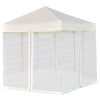 Vidaxl Partytent Popup Hexagonal mit 6 Seitenwänden 3.6x3.1 M Creme Weiß