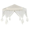 Vidaxl Partytent Popup Hexagonal mit 6 Seitenwänden 3.6x3.1 M Creme Weiß