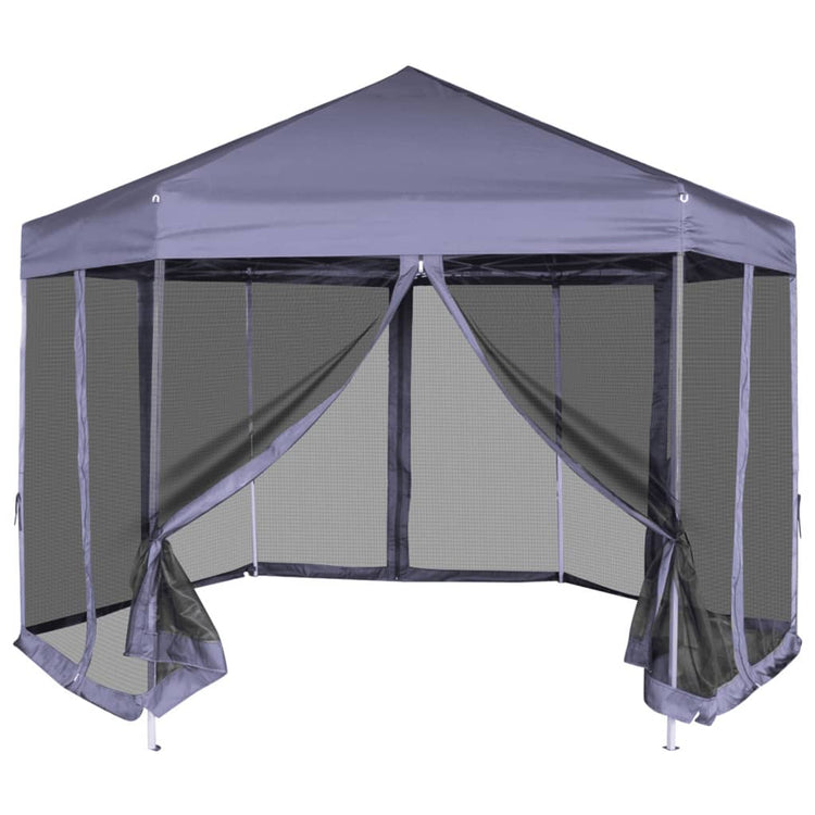 Vidaxl-Partyzelt mit Seitenwänden Pop-up Hexagonal 3,6x3,1 M dunkelblau
