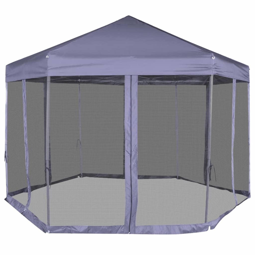 Vidaxl-Partyzelt mit Seitenwänden Pop-up Hexagonal 3,6x3,1 M dunkelblau