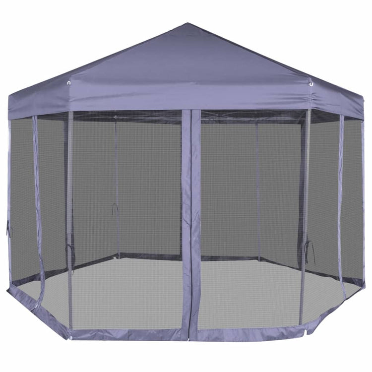 Vidaxl-Partyzelt mit Seitenwänden Pop-up Hexagonal 3,6x3,1 M dunkelblau
