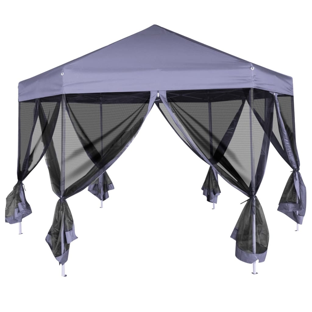 Vidaxl-Partyzelt mit Seitenwänden Pop-up Hexagonal 3,6x3,1 M dunkelblau