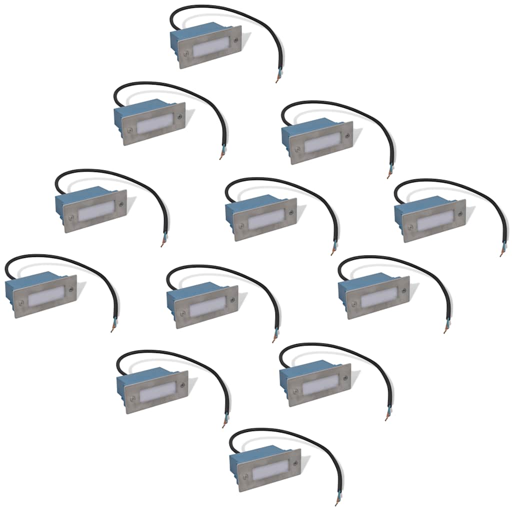 VIDAXL -Treppeninvestitionsflecken 12 ST LED 44x111x56 mm