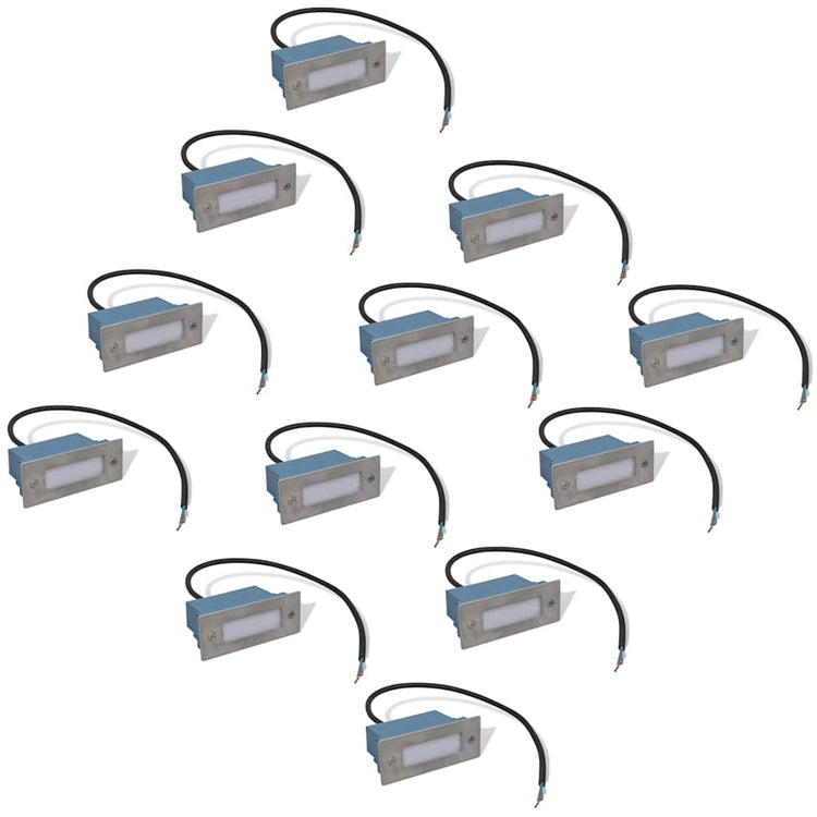 VIDAXL -Treppeninvestitionsflecken 12 ST LED 44x111x56 mm