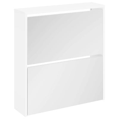Vidaxl Schuhschrank zwei -Layer mit Spiegel 63x17x67 cm Weiß