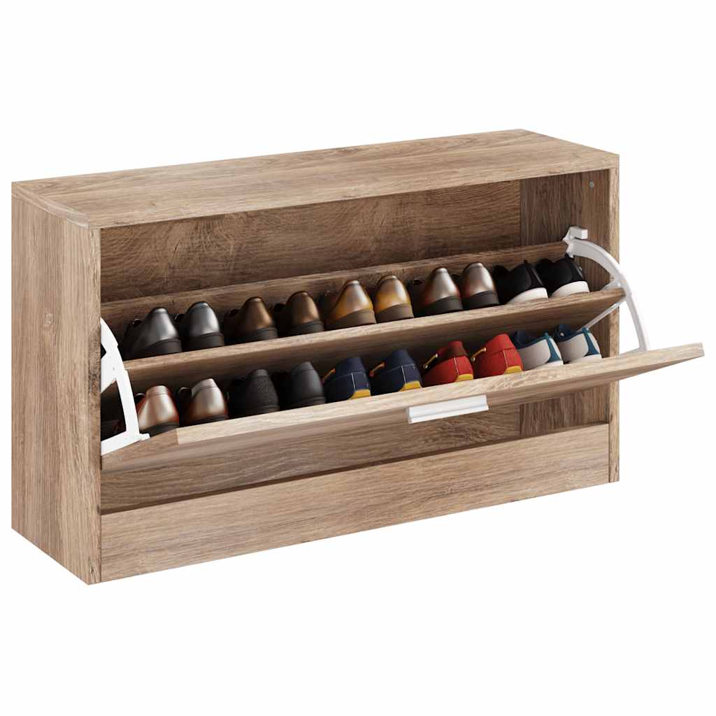 Vidaxl Schuhspeicherbank 80x24x45 cm Eiche gefärbt