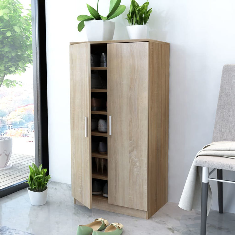 Vidaxl Schuhschrank 7 Regale Eiche