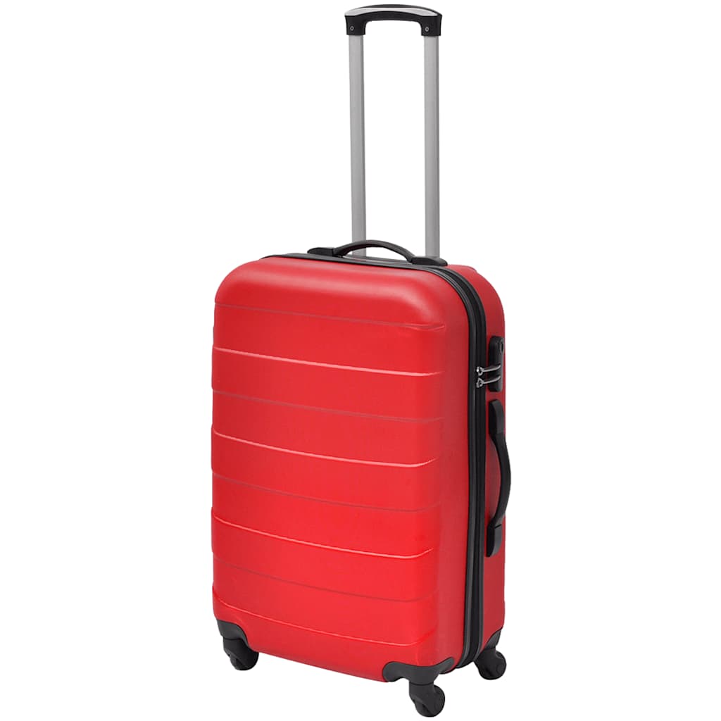 VIDAXL 3-TEIL-Gepäckset hart 45,5 55 66 cm Rot