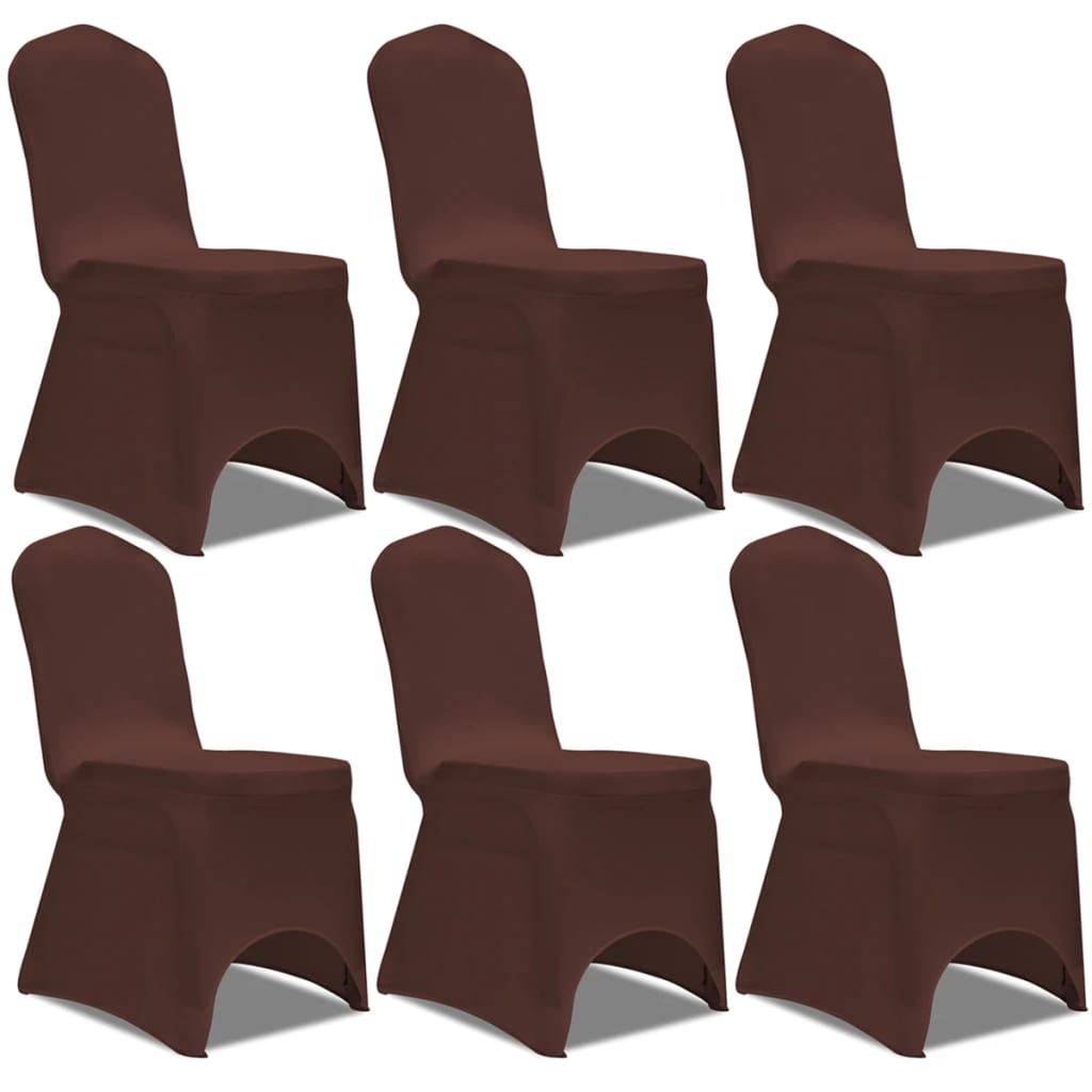 Vidaxl Stuhlabdeckung Stretch 6 St Brown
