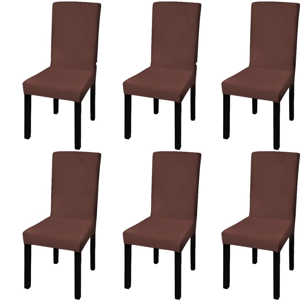 Der Vidaxl -Stuhl bedeckt 6 St. Stretch gerade braun