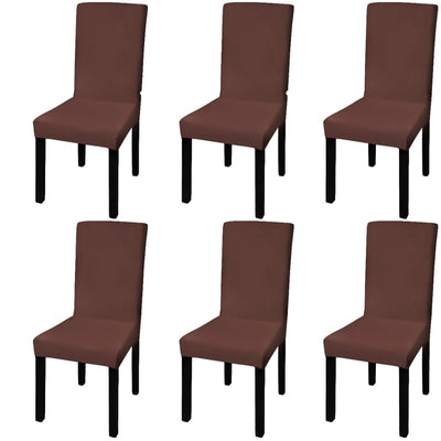 Der Vidaxl -Stuhl bedeckt 6 St. Stretch gerade braun