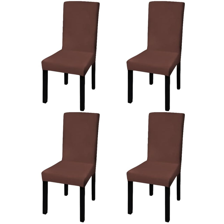 Der Vidaxl -Stuhl bedeckt 4 St. Stretch gerade braun