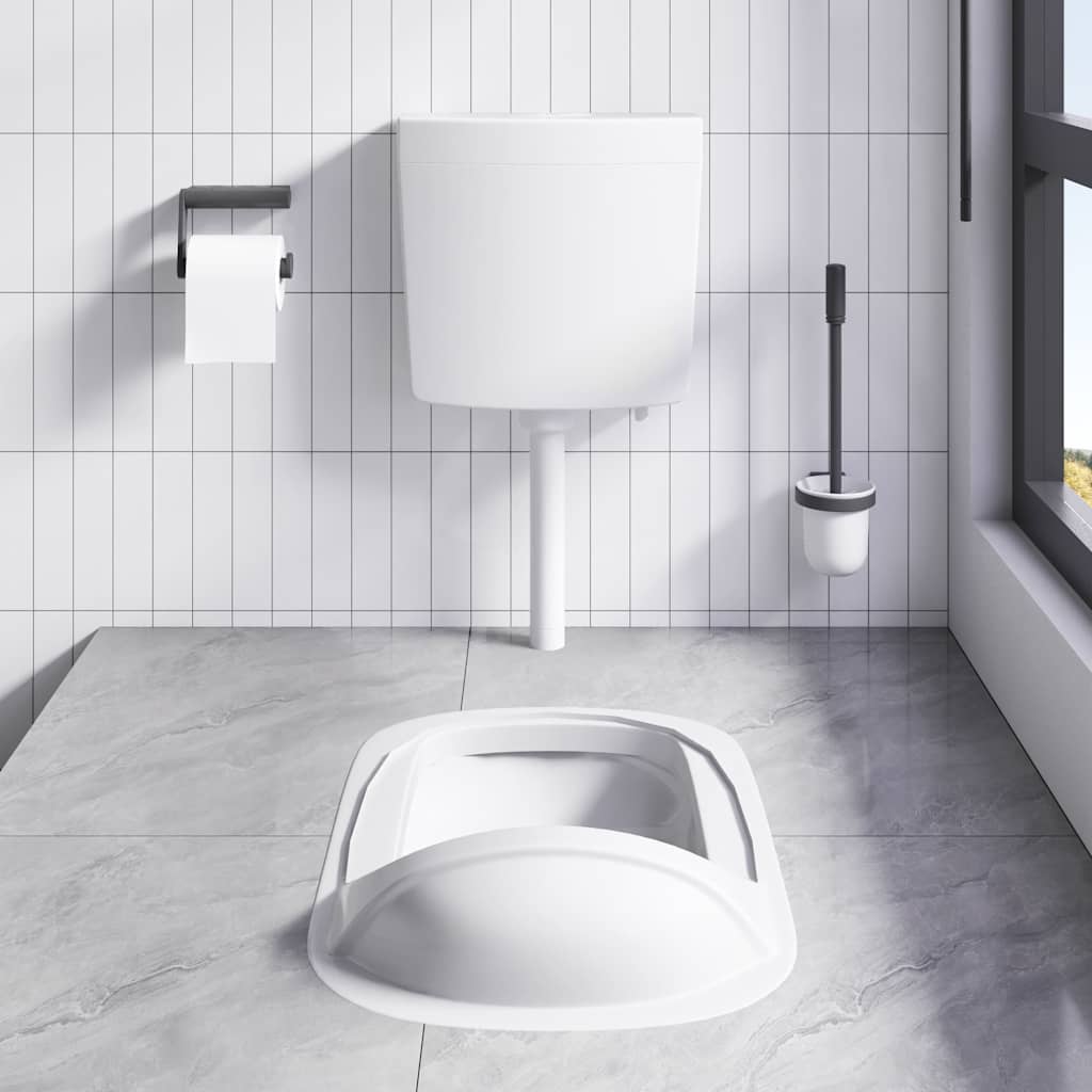 Vidaxl Toilettenboden mit Wasserversorgung am Boden 3 6 l Weiß
