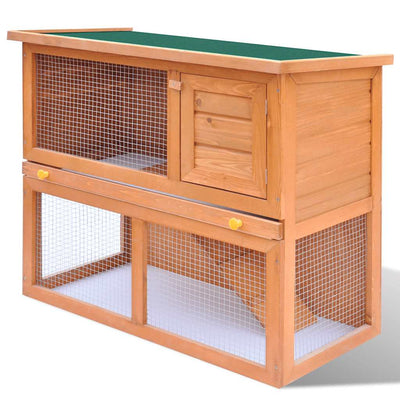 Vidaxx Outdoor-Kaninchenstall für kleine Haustiere, 1 Tür, Holz
