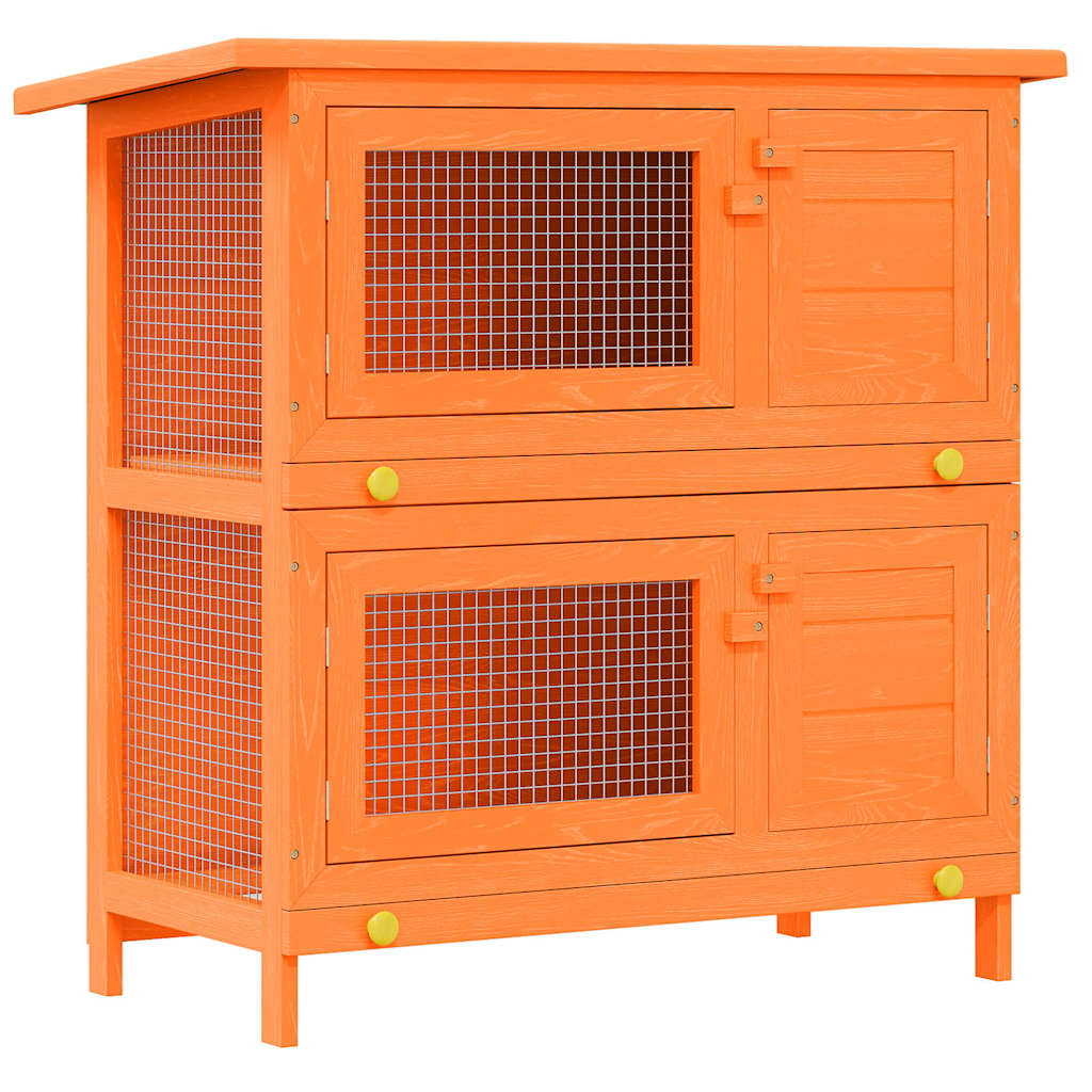 Vidaxx Outdoor-Kaninchenstall für kleine Haustiere, 4 Türen, Holz