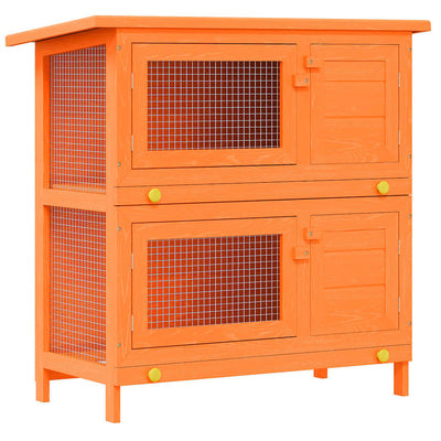 Vidaxx Outdoor-Kaninchenstall für kleine Haustiere, 4 Türen, Holz